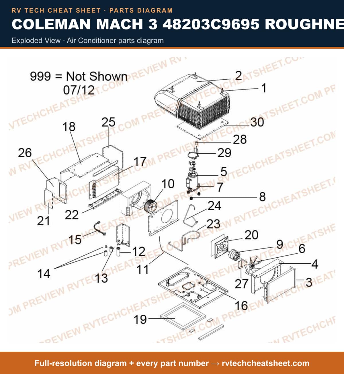 Coleman Mach 3 48203C9695 Roughneck Ez exploded view — exploded parts diagram
