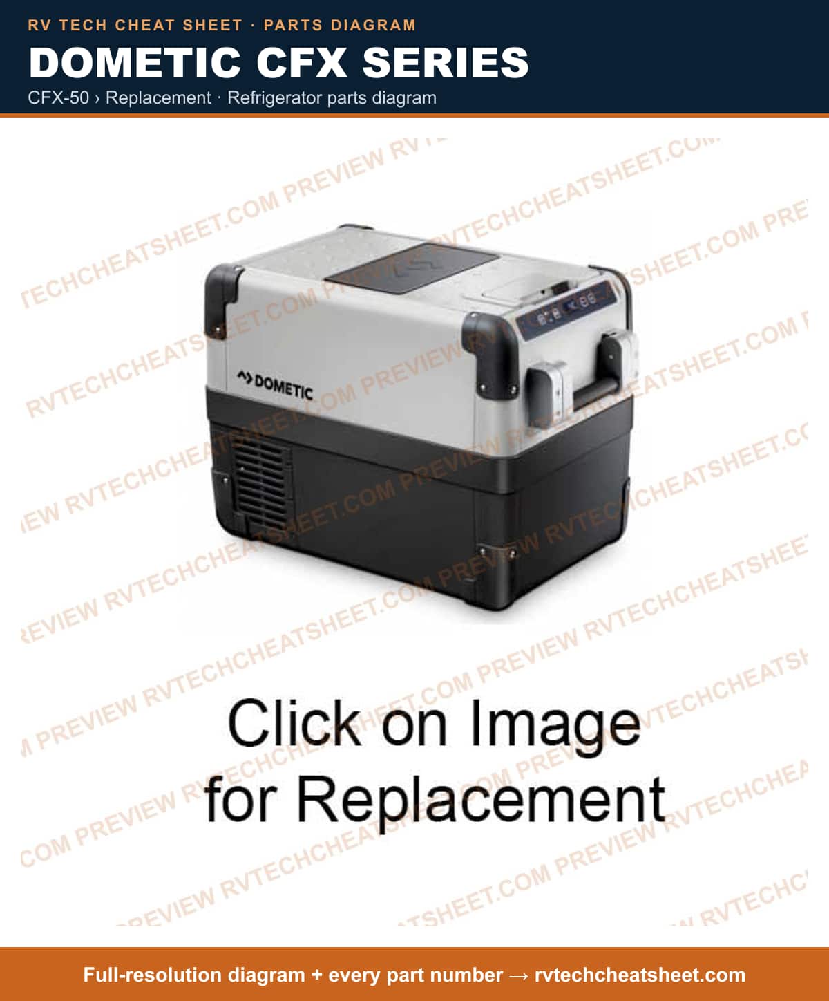 Dometic Cfx Series cfx-50 › replacement — parts list sheet