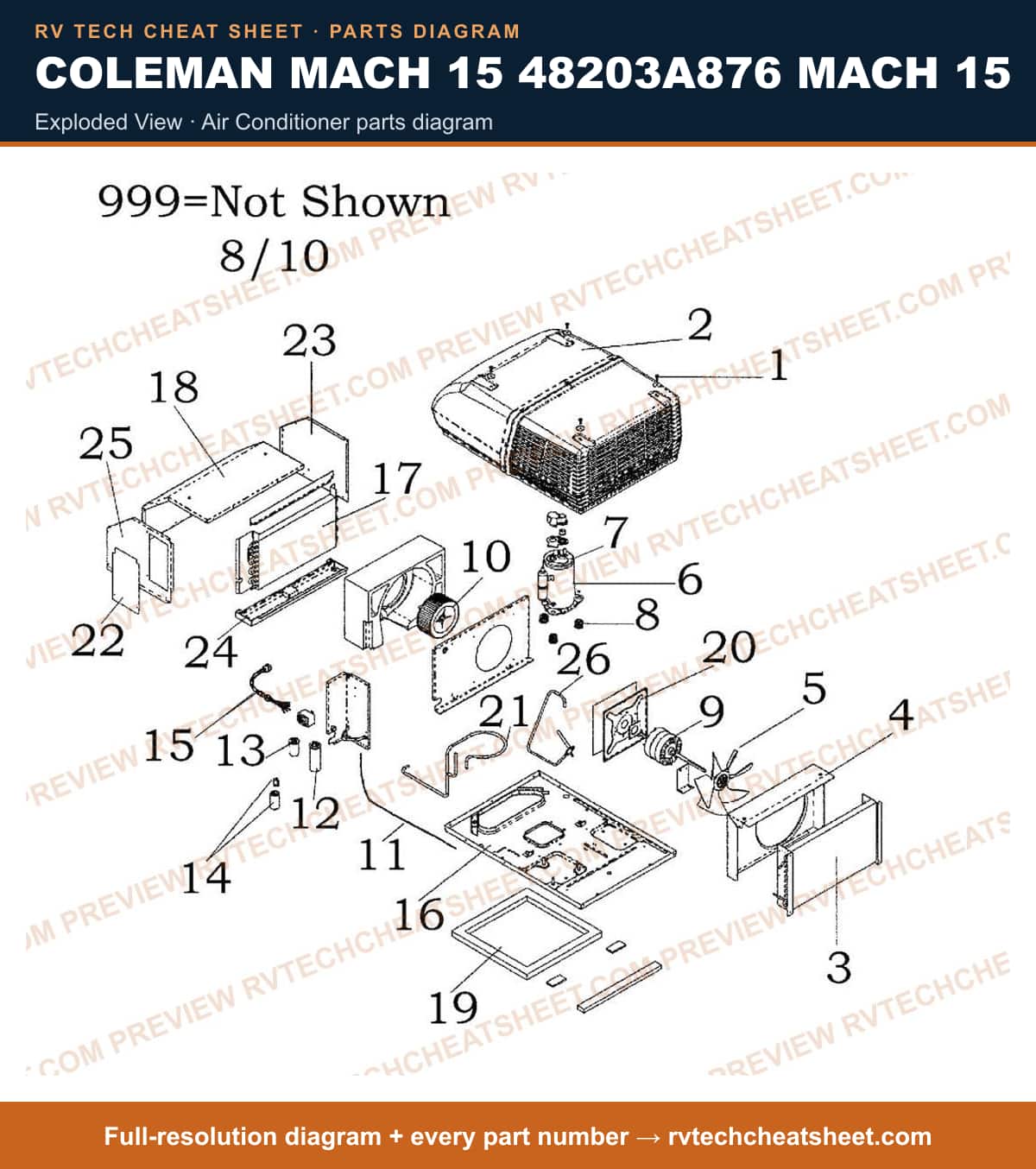Coleman Mach 15 48203A876 Mach 15 exploded view — exploded parts diagram