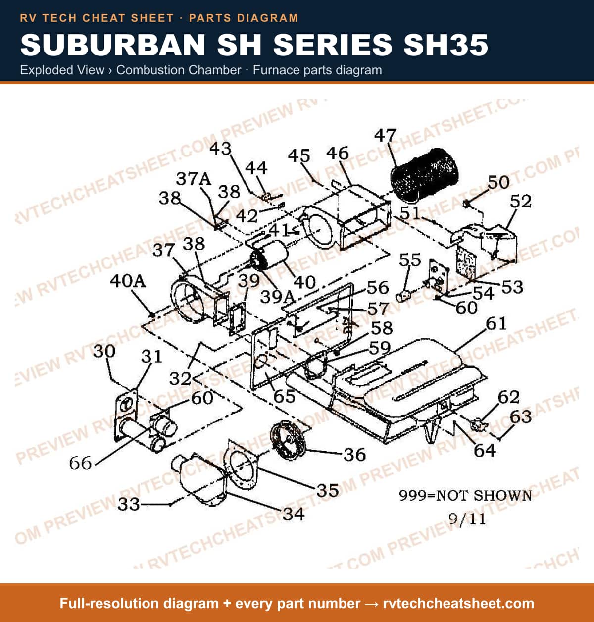 Suburban Sh Series SH35 exploded view › combustion chamber — exploded parts diagram