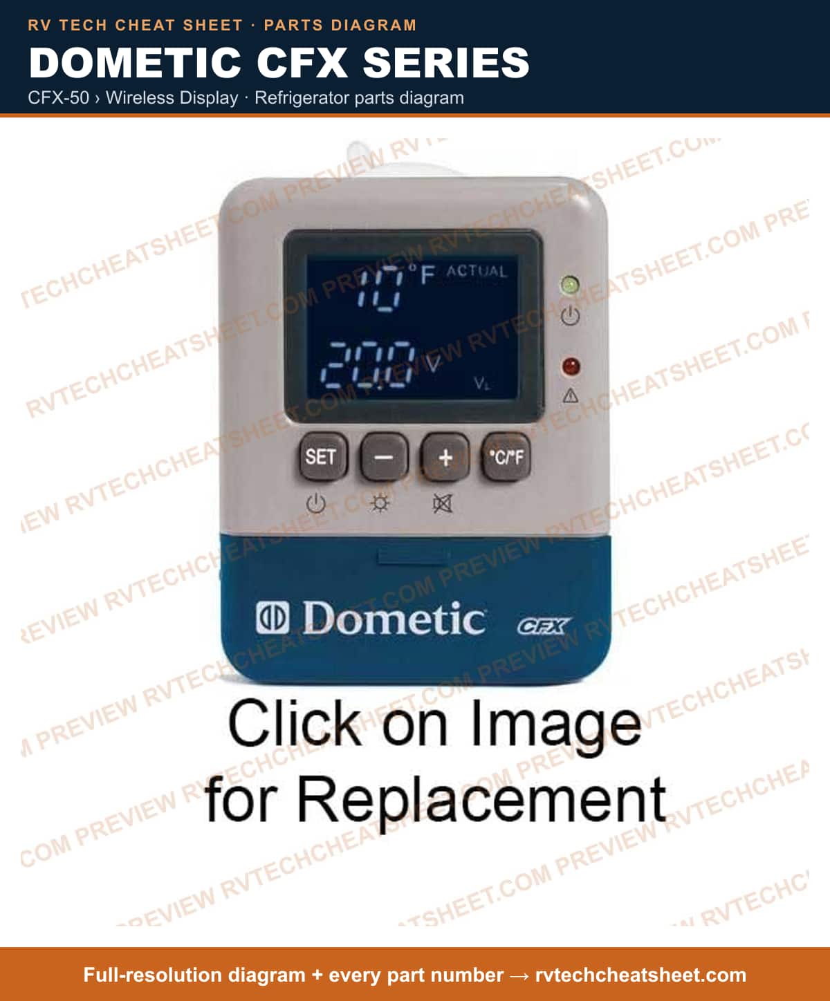 Dometic Cfx Series cfx-50 › wireless display — parts list sheet
