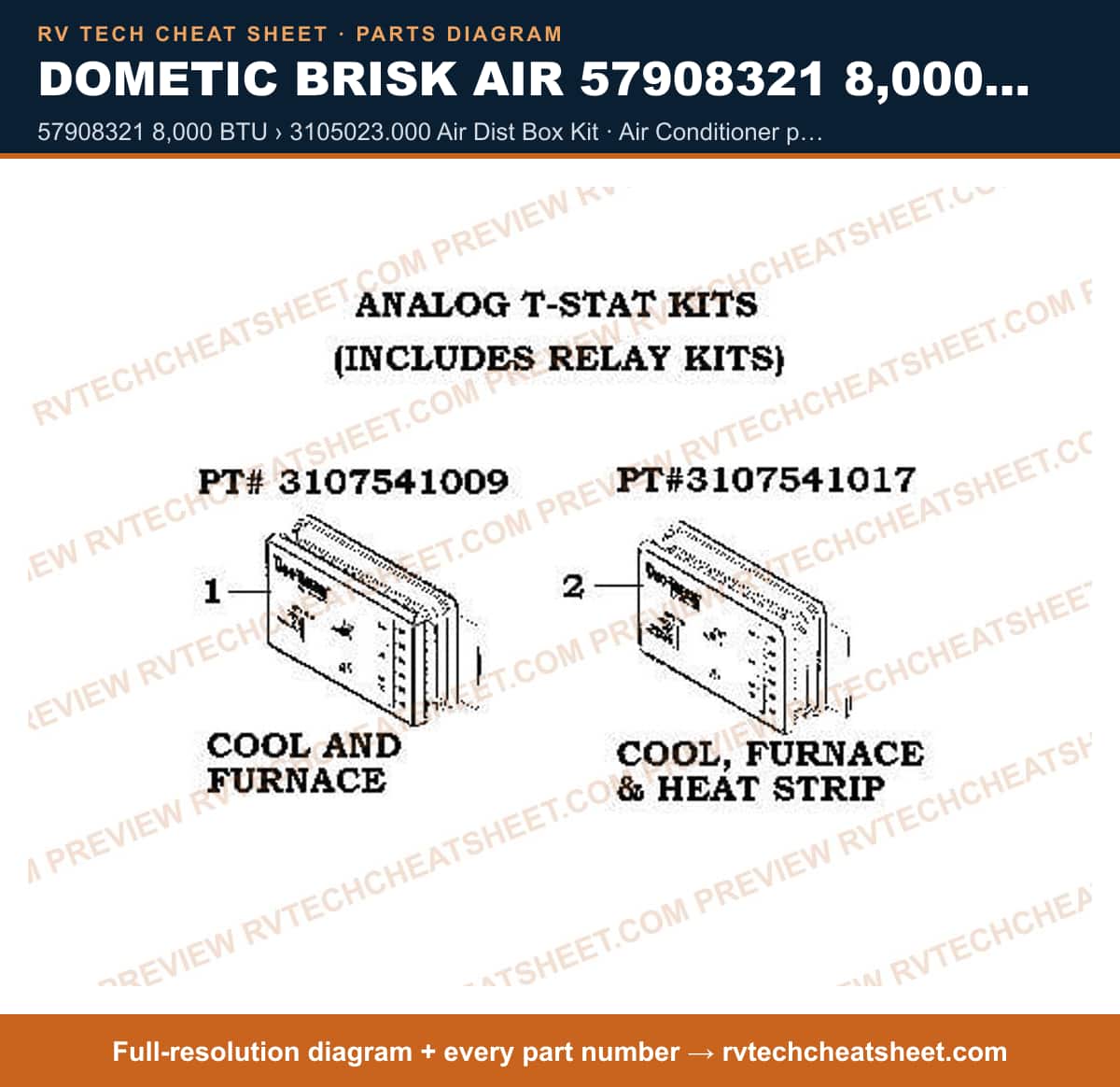 Dometic Brisk Air 57908321 8,000 BTU 57908321 8,000 btu › 3105023.000 air dist box kit — exploded parts diagram