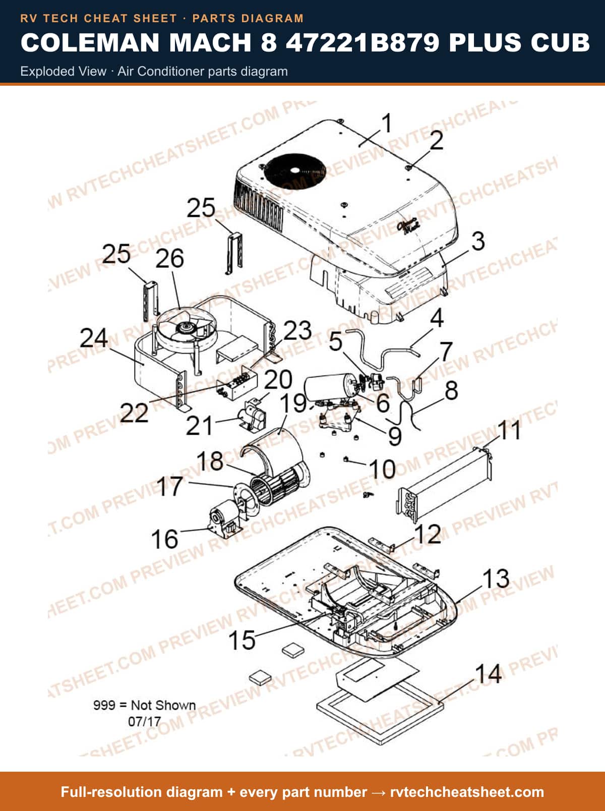 Coleman Mach 8 47221B879 Plus Cub exploded view — exploded parts diagram