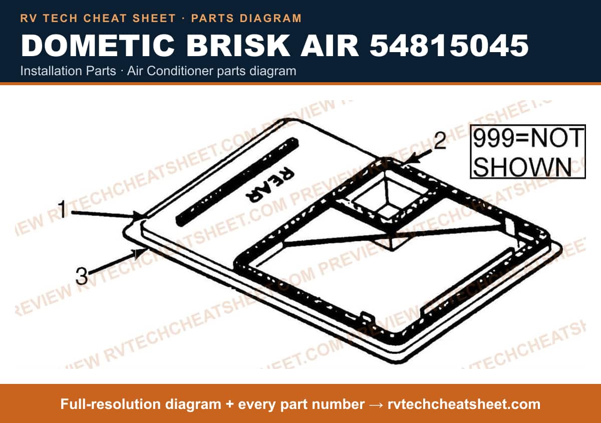 Dometic Brisk Air 54815045 installation parts — exploded parts diagram