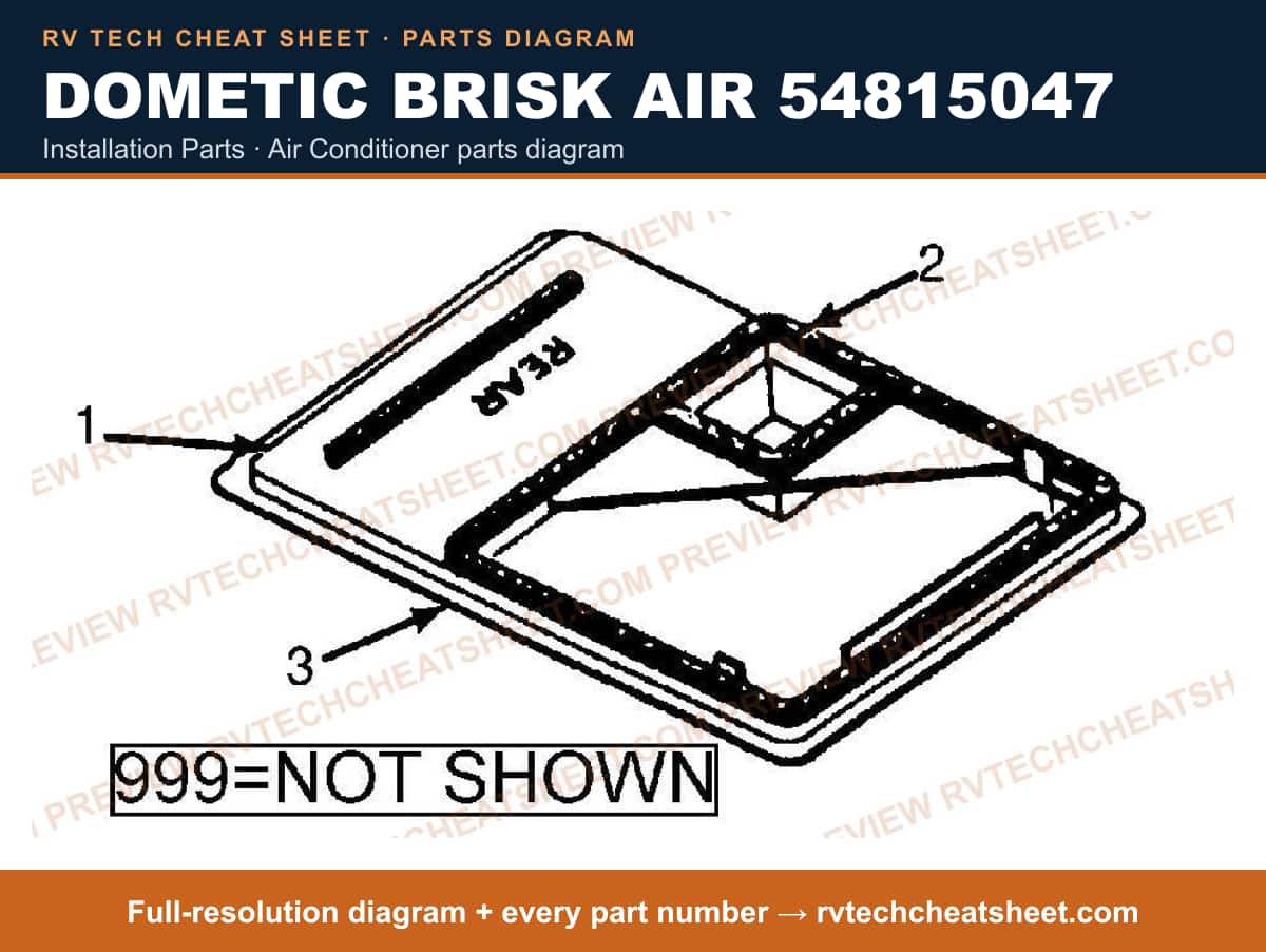 Dometic Brisk Air 54815047 installation parts — exploded parts diagram