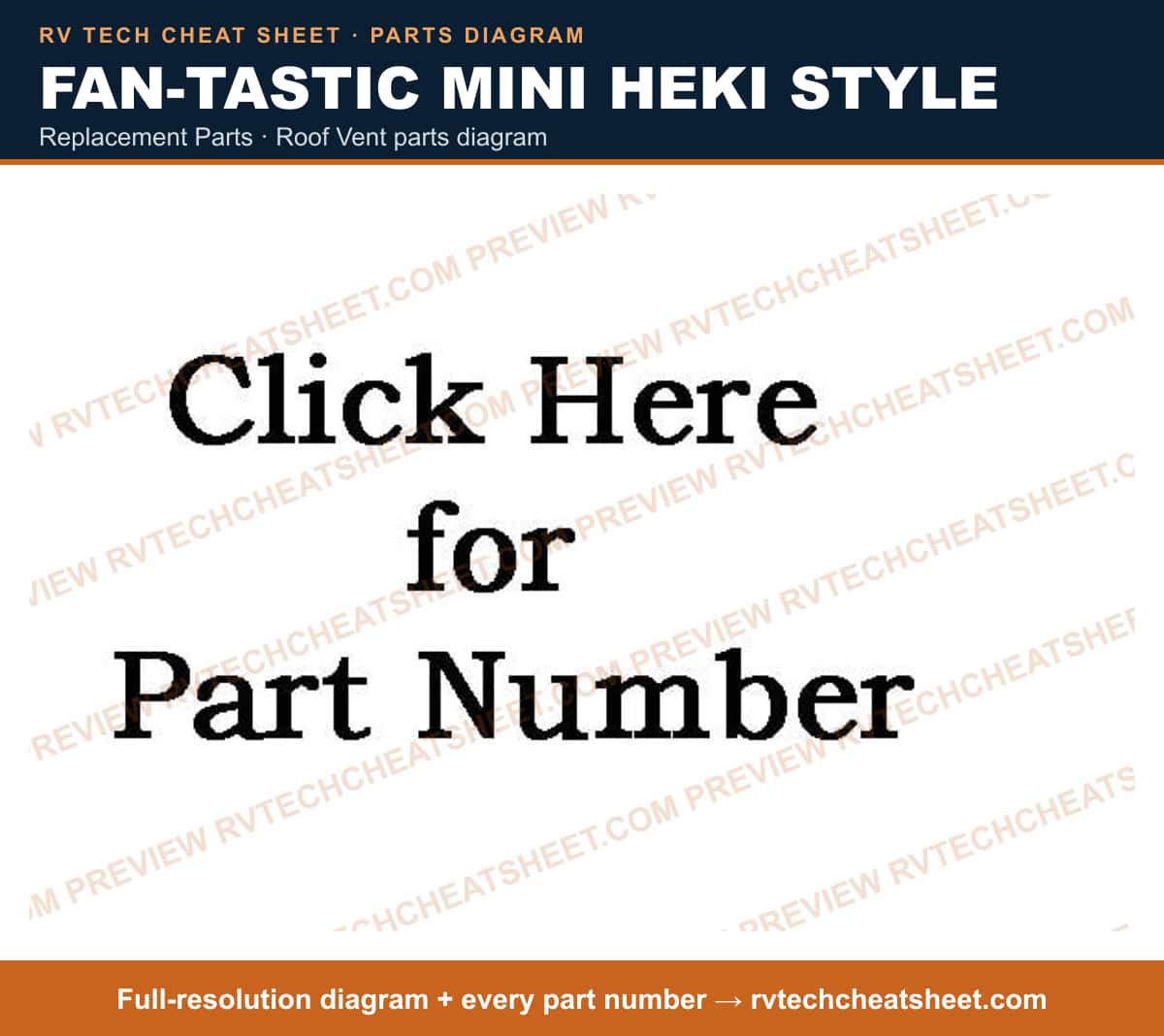 Fan-Tastic Mini Heki Style replacement parts — exploded parts diagram 1 of 3