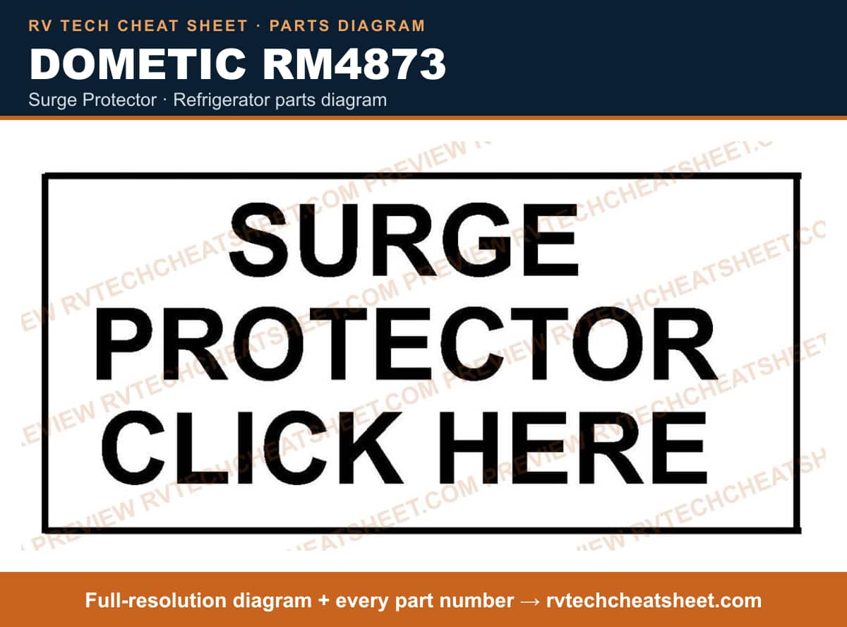 Dometic RM4873 surge protector — parts list sheet