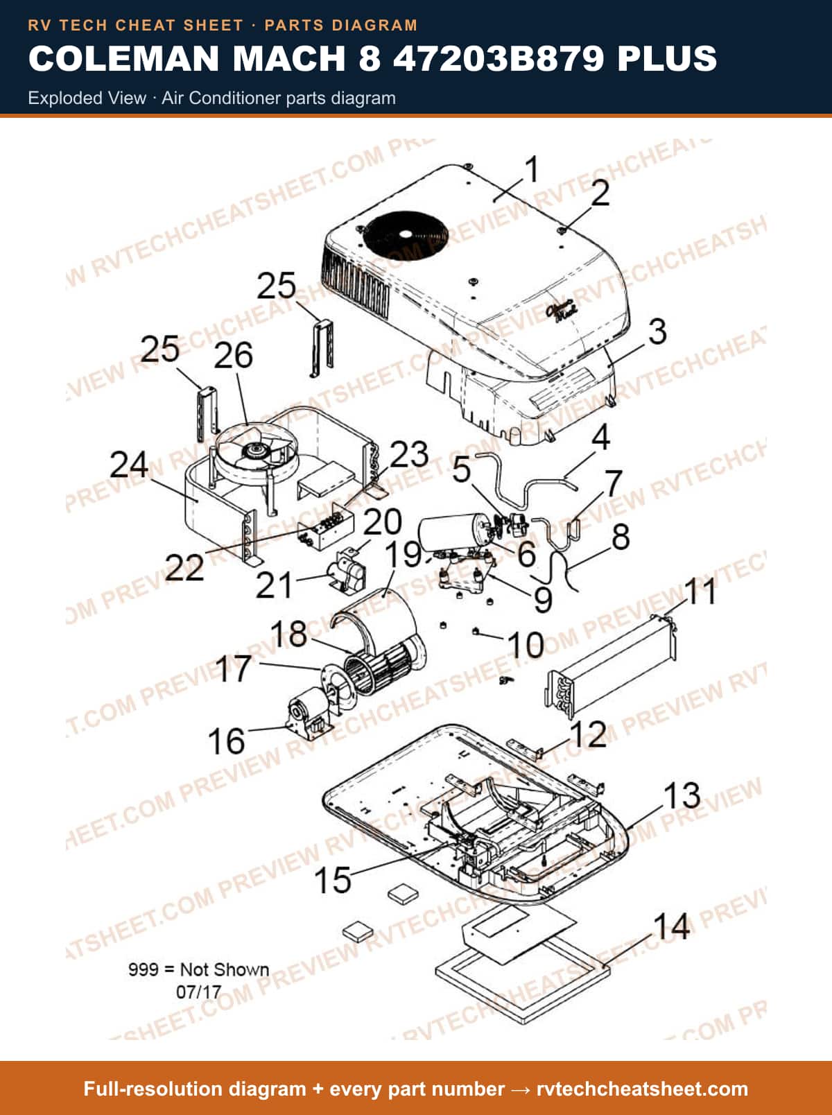 Coleman Mach 8 47203B879 Plus exploded view — exploded parts diagram