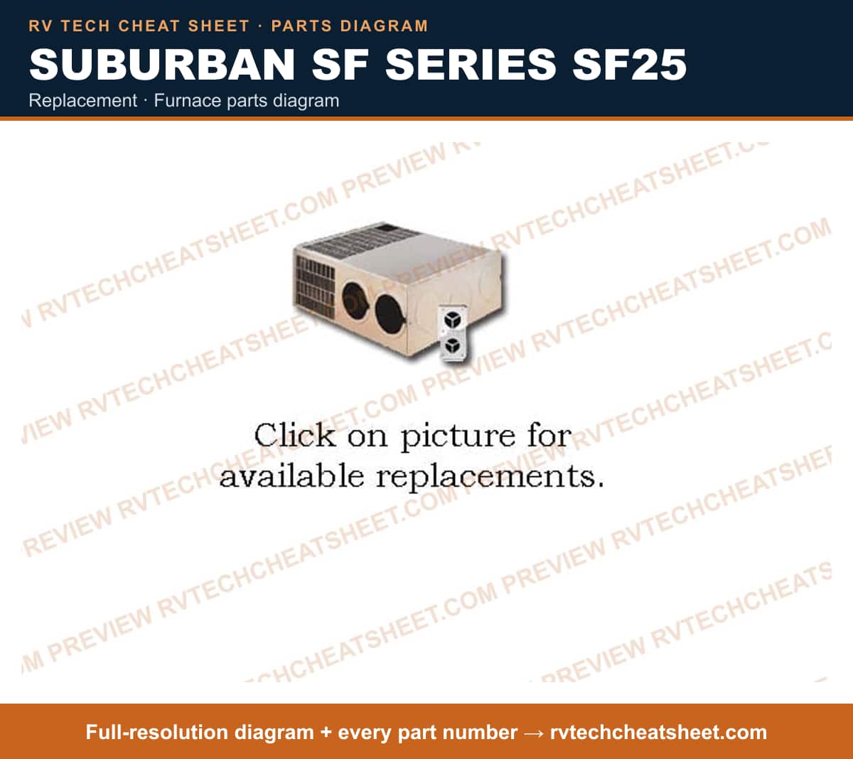 Suburban Sf Series SF25 replacement — exploded parts diagram 1 of 2