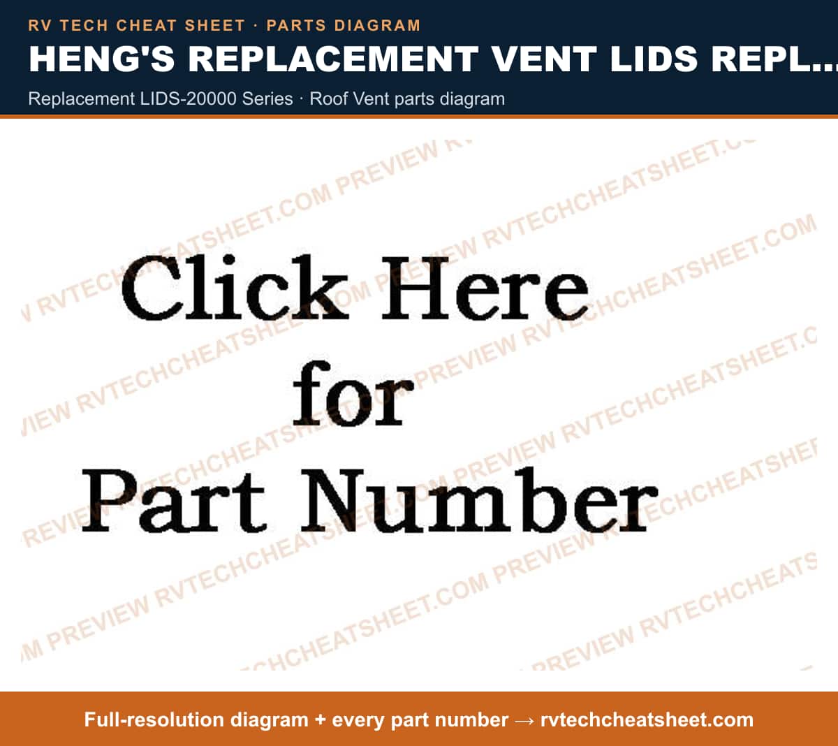 Heng's Replacement Vent Lids Replacement replacement lids-20000 series — parts list sheet 1 of 3