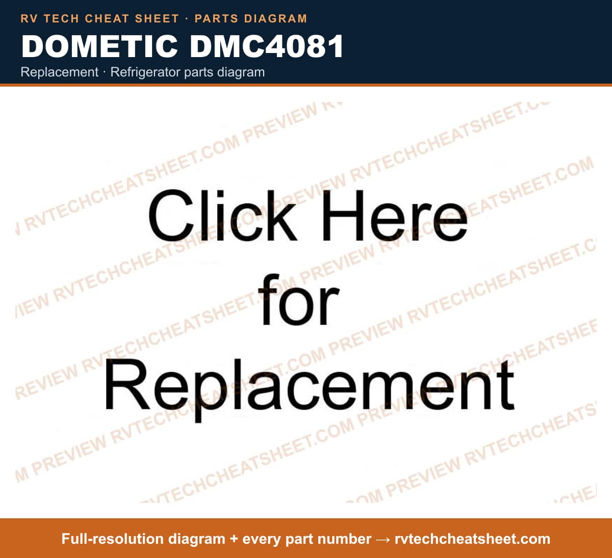 Dometic DMC4081 replacement — parts list sheet 2 of 3