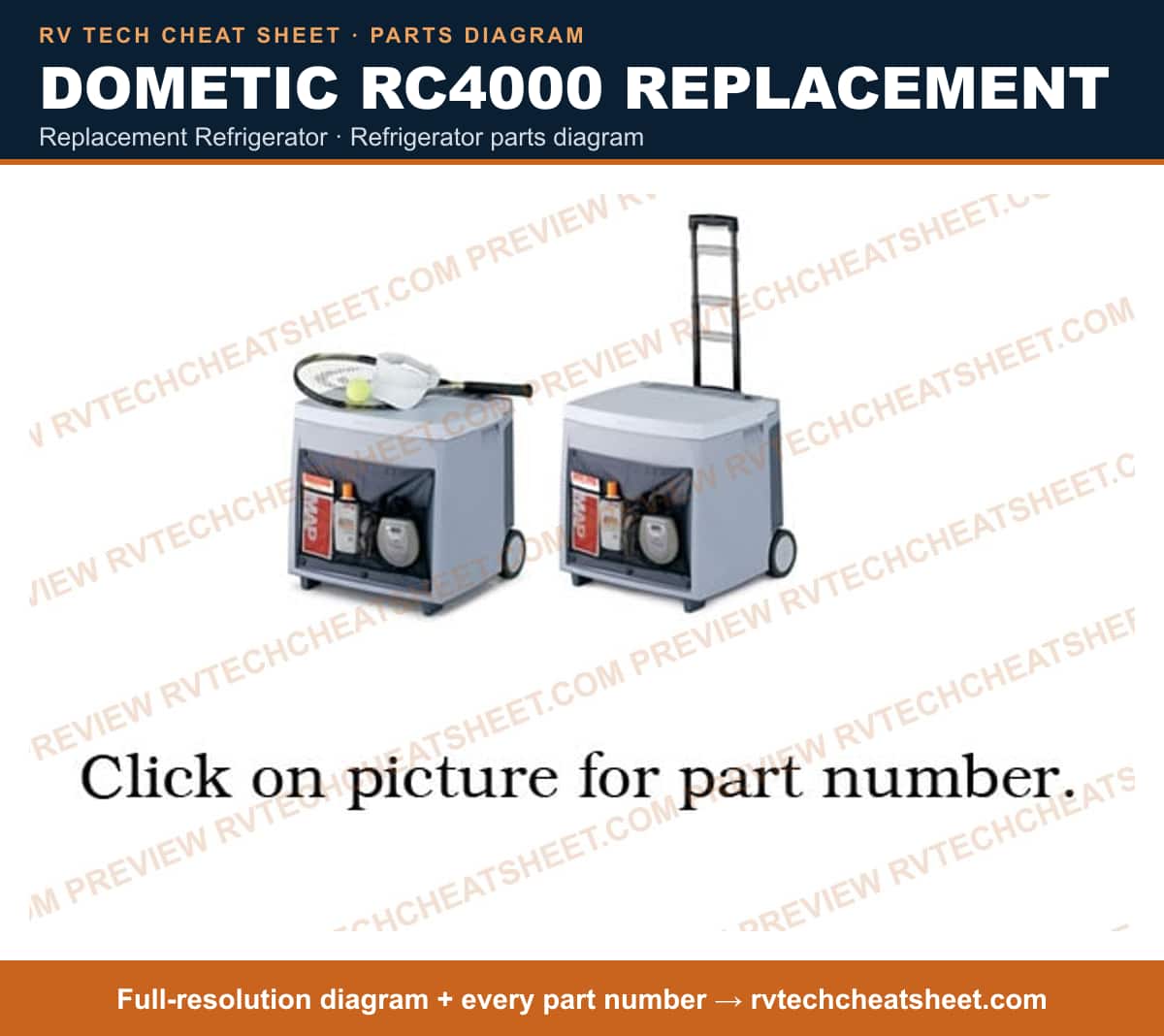 Dometic RC4000 Replacement replacement refrigerator — exploded parts diagram