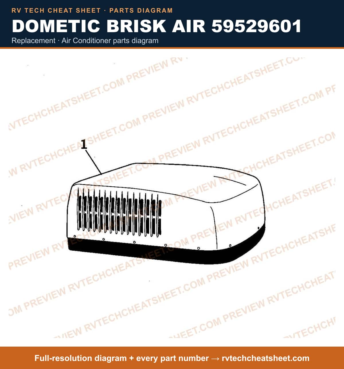 Dometic Brisk Air 59529601 replacement — exploded parts diagram