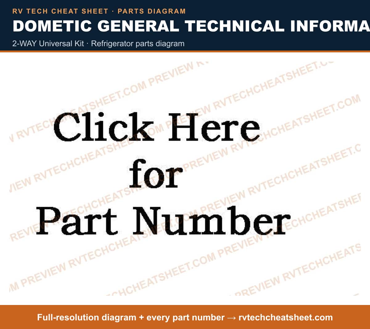 Dometic General Technical Information 2-way universal kit — parts list sheet