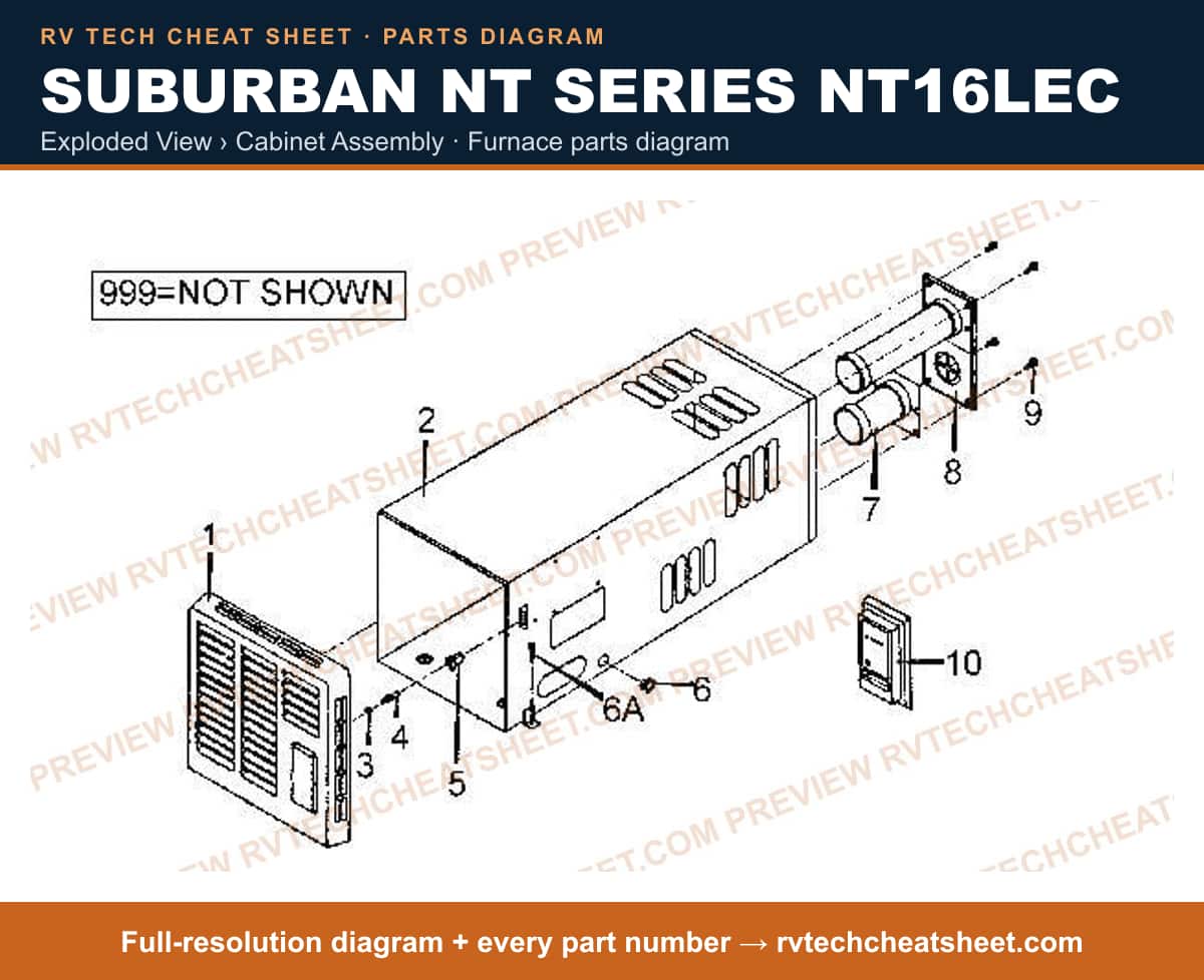 Suburban Nt Series NT16LEC exploded view › cabinet assembly — exploded parts diagram