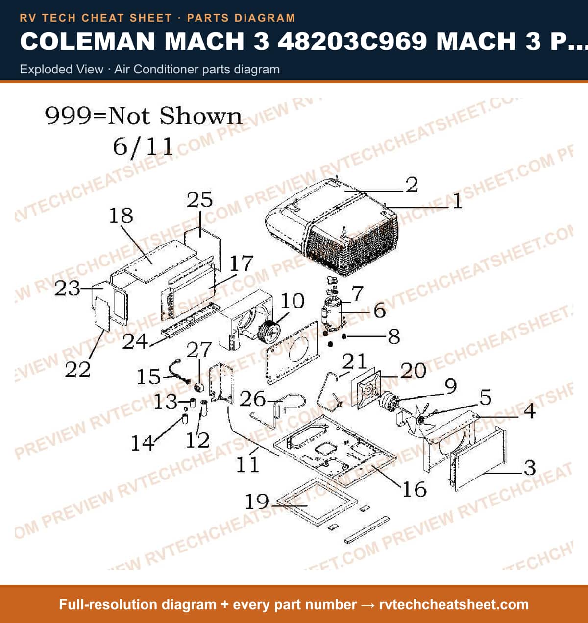 Coleman Mach 3 48203C969 Mach 3 Plus Ez exploded view — exploded parts diagram