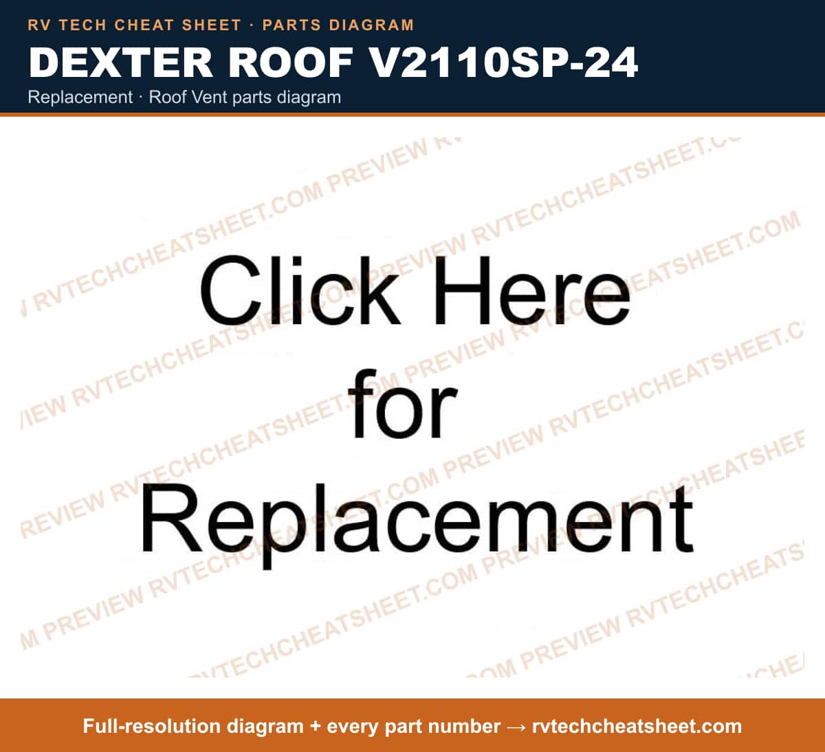Dexter Roof V2110SP-24 replacement — parts list sheet 2 of 3