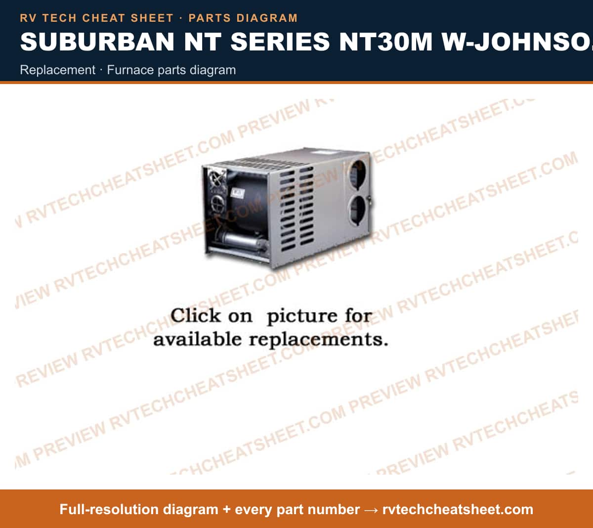 Suburban Nt Series NT30M W-johnson-fenwal Valves replacement — exploded parts diagram 1 of 2