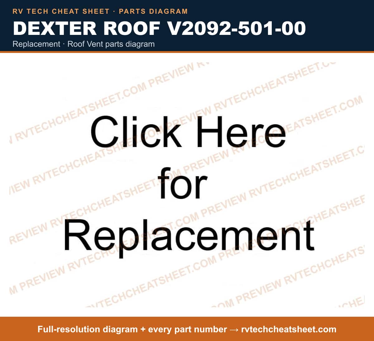 Dexter Roof V2092-501-00 replacement — parts list sheet 1 of 3