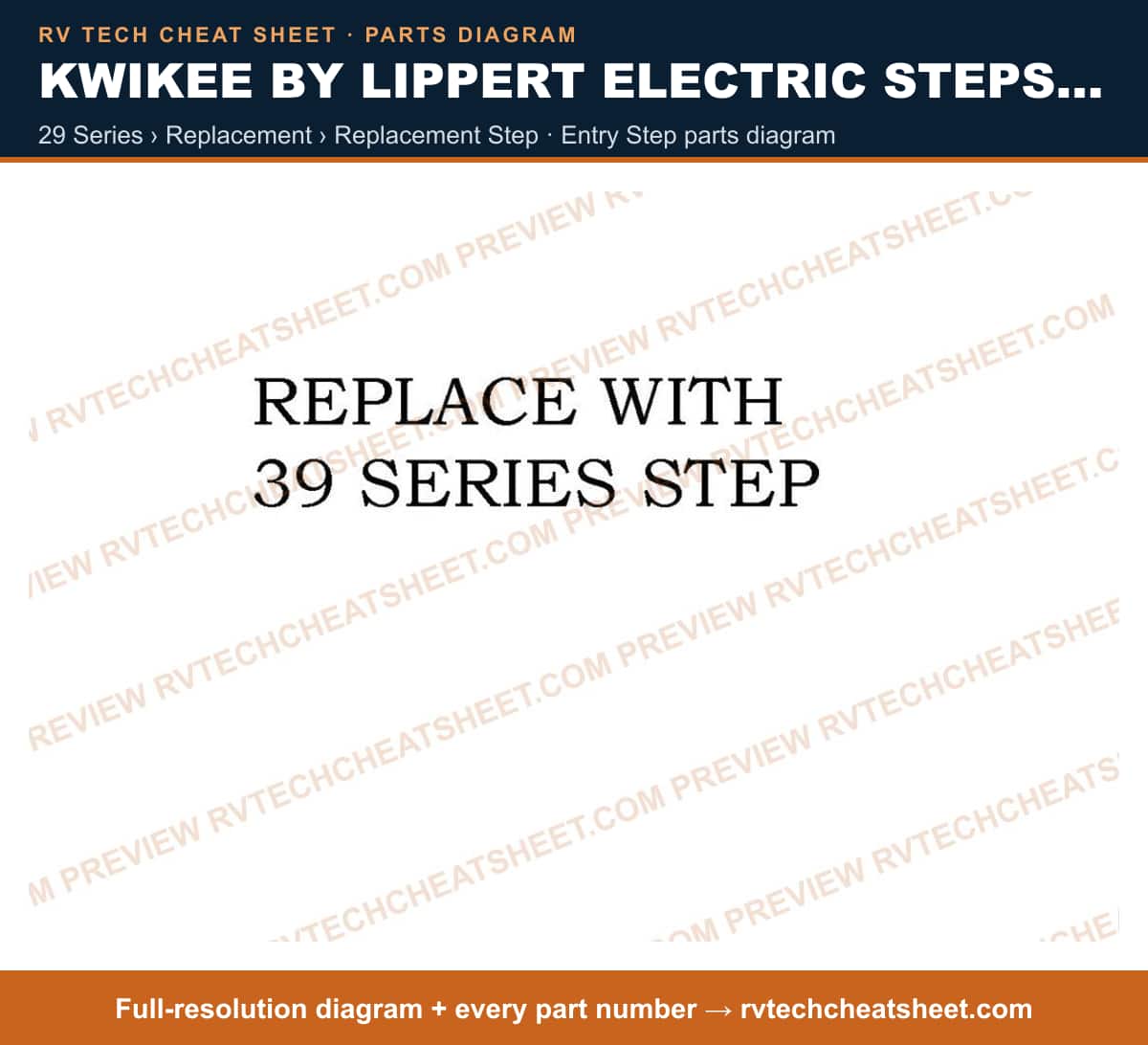 Kwikee by Lippert Electric Steps Single Step 29 series › replacement › replacement step — exploded parts diagram 1 of 3