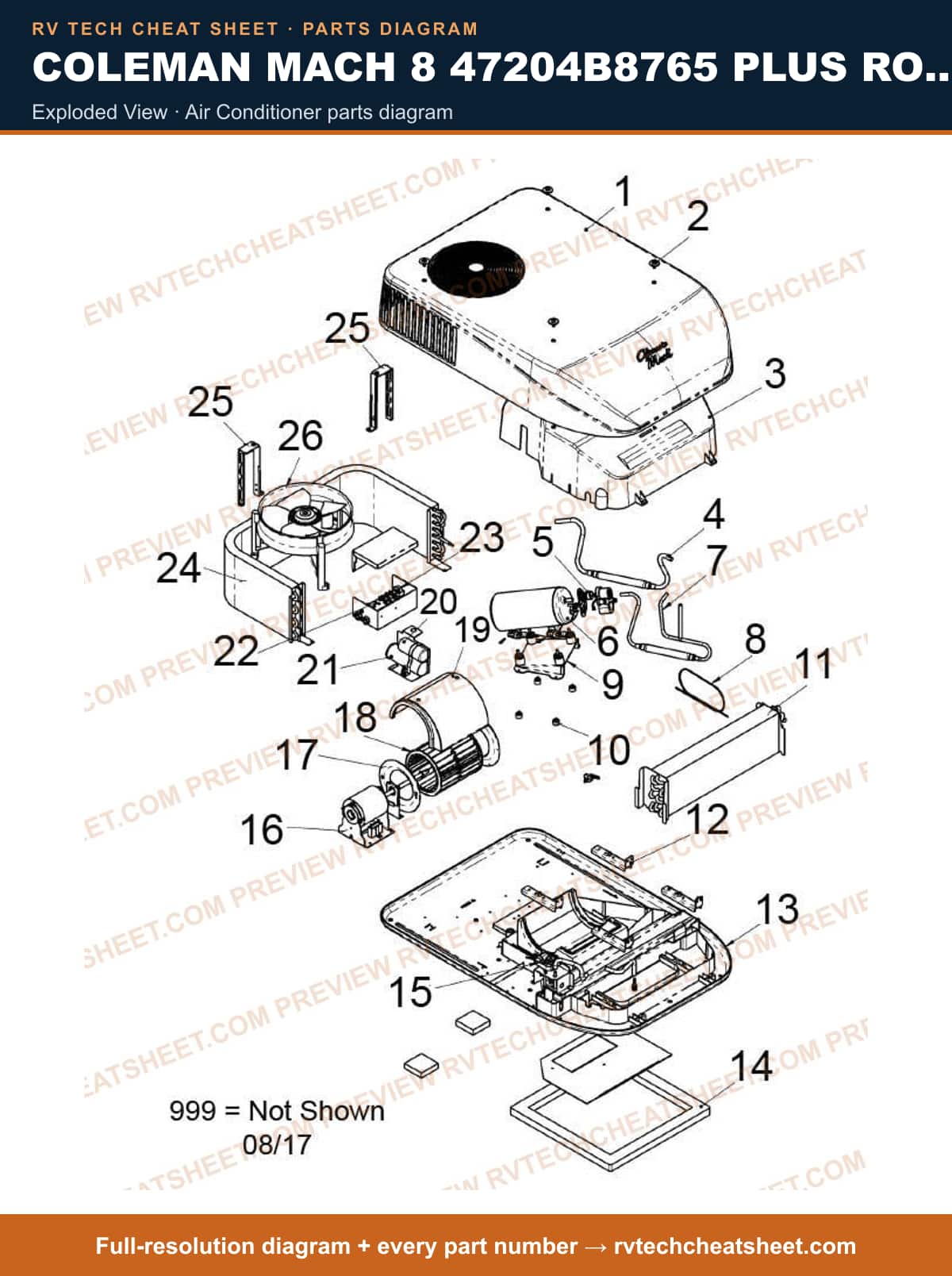 Coleman Mach 8 47204B8765 Plus Roughneck exploded view — exploded parts diagram