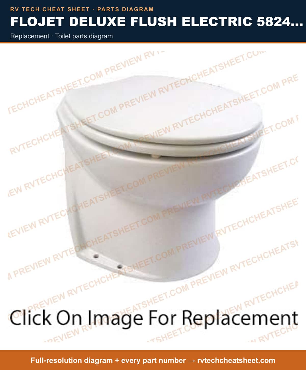 Flojet Deluxe Flush Electric 58240 Series replacement — exploded parts diagram 2 of 3