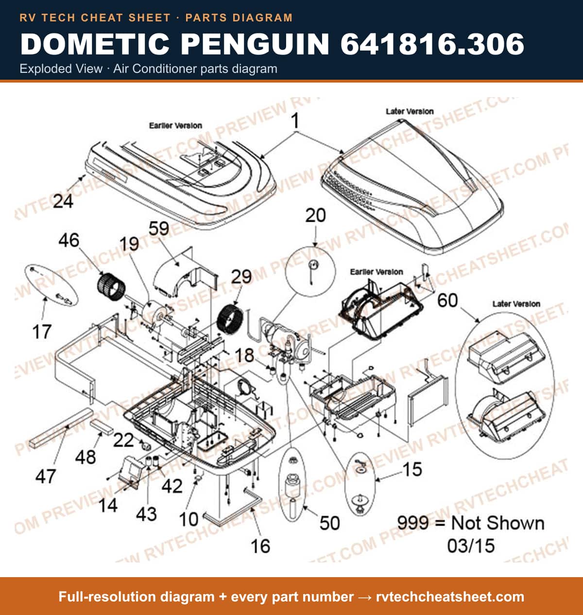 Dometic Penguin 641816.306 exploded view — exploded parts diagram