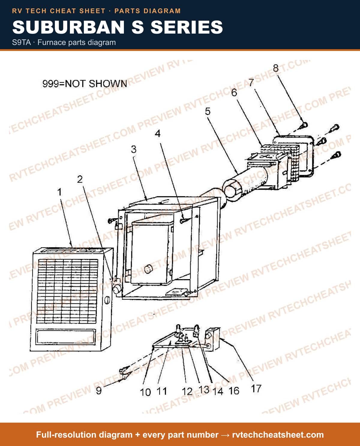 Suburban S Series s9ta — exploded parts diagram