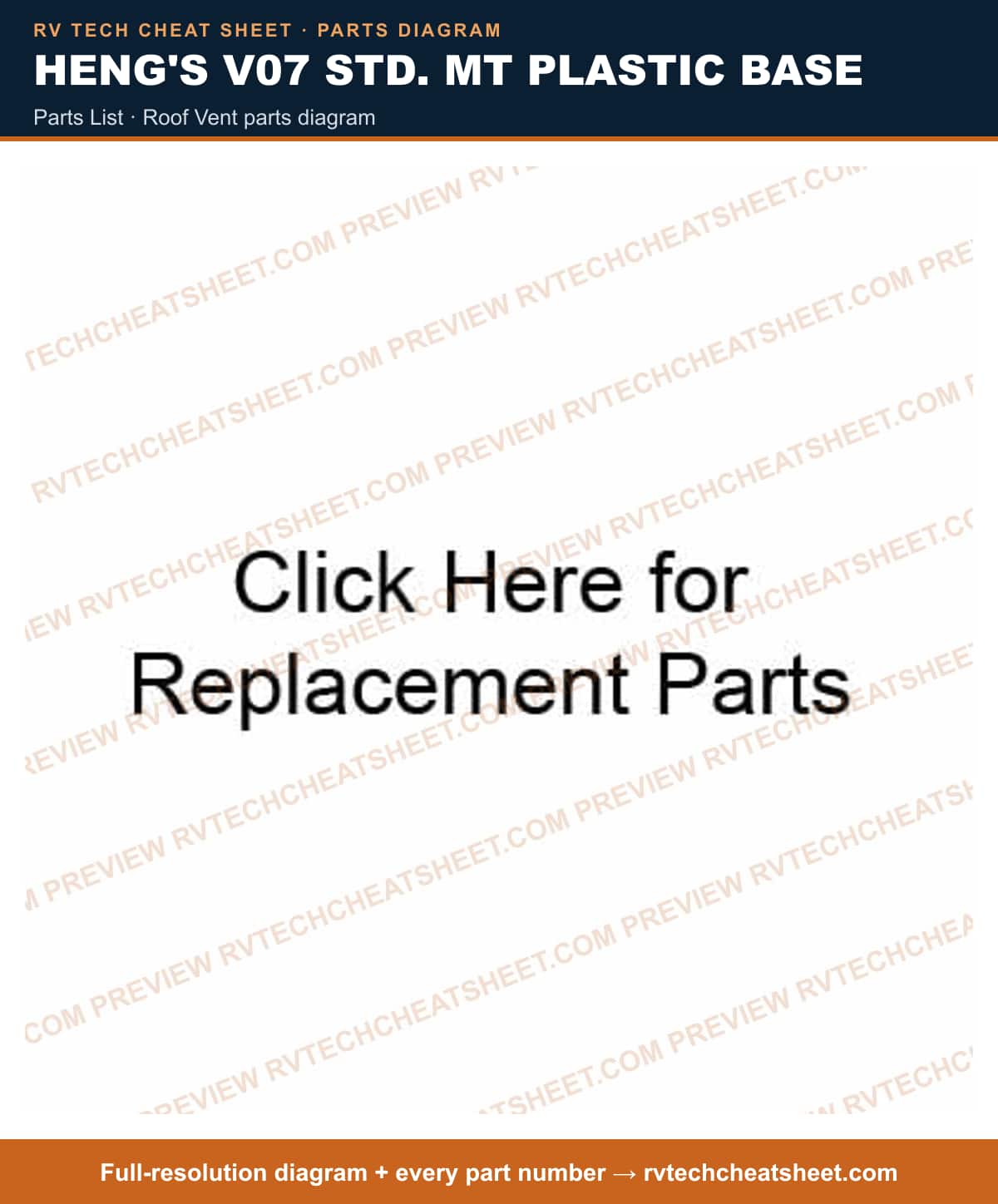Heng's V07 Std. Mt Plastic Base parts list — exploded parts diagram 2 of 3