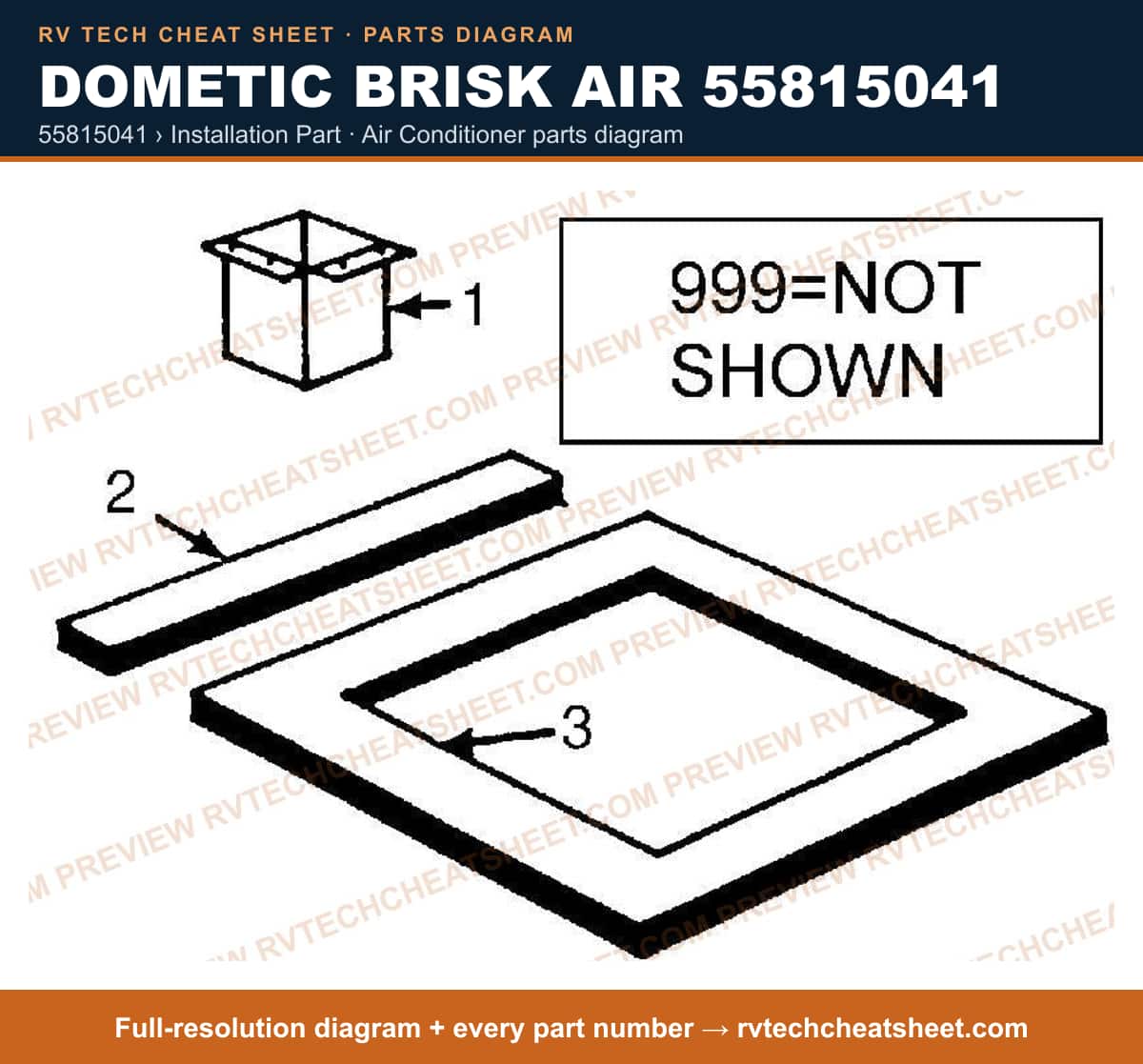 Dometic Brisk Air 55815041 55815041 › installation part — exploded parts diagram