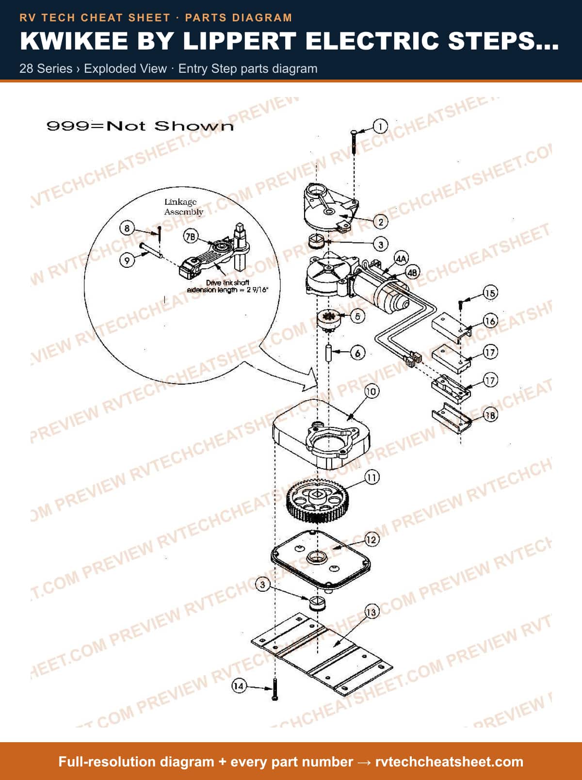 Kwikee by Lippert Electric Steps Single Step 28 series › exploded view — exploded parts diagram 2 of 3