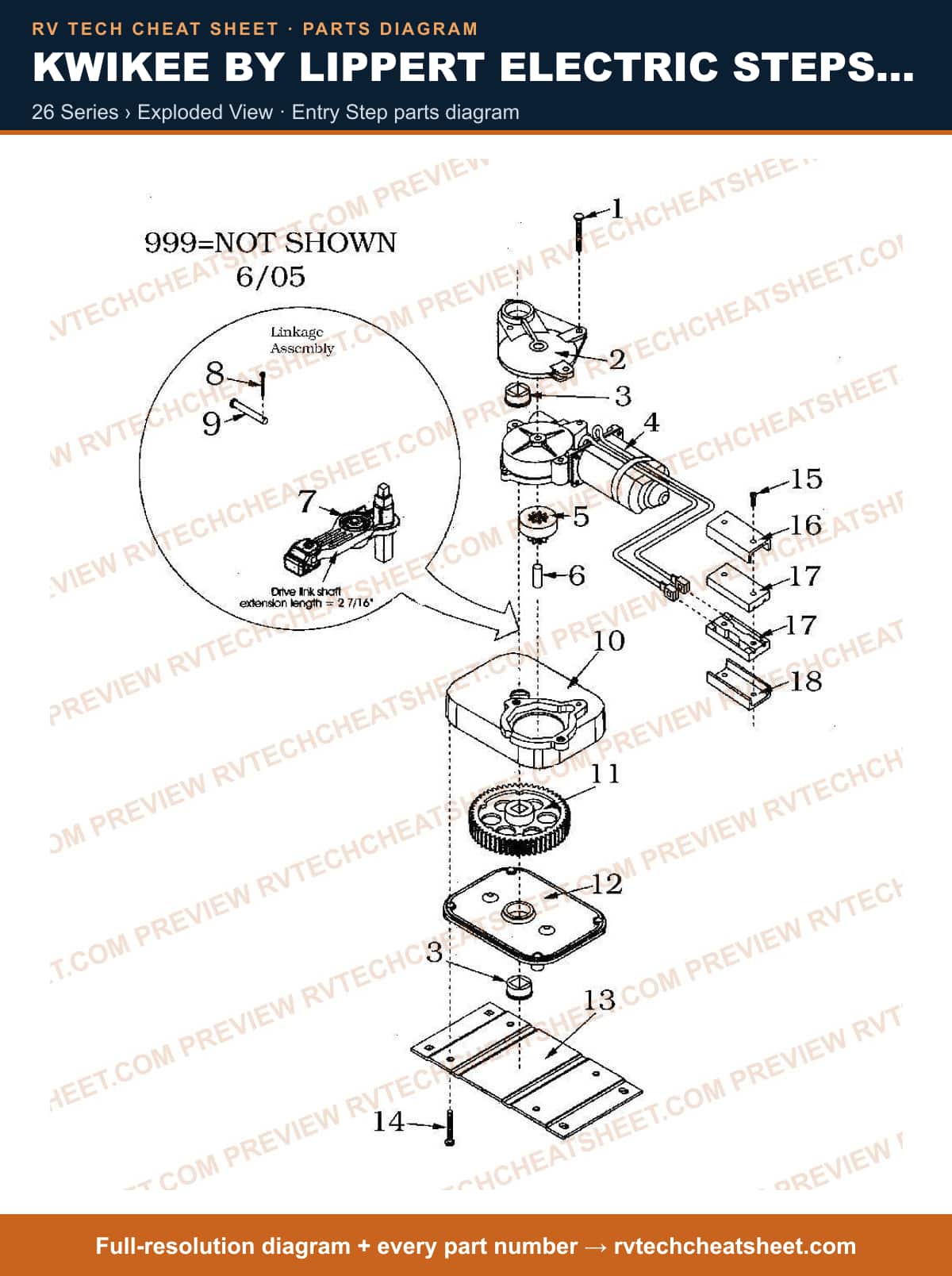 Kwikee by Lippert Electric Steps Single Step 26 series › exploded view — exploded parts diagram 2 of 3