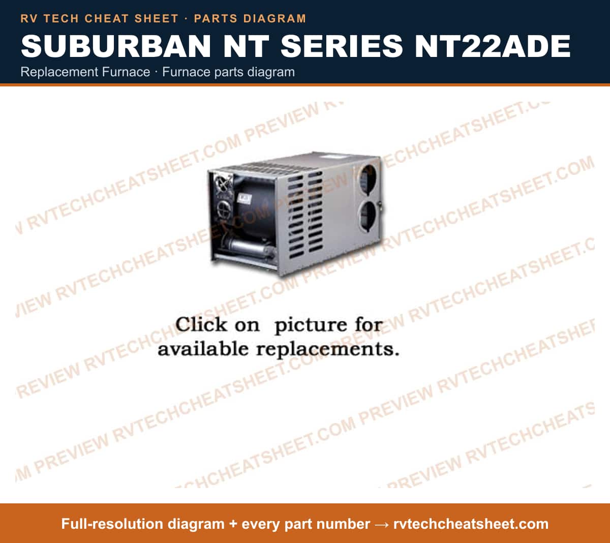 Suburban Nt Series NT22ADE replacement furnace — exploded parts diagram