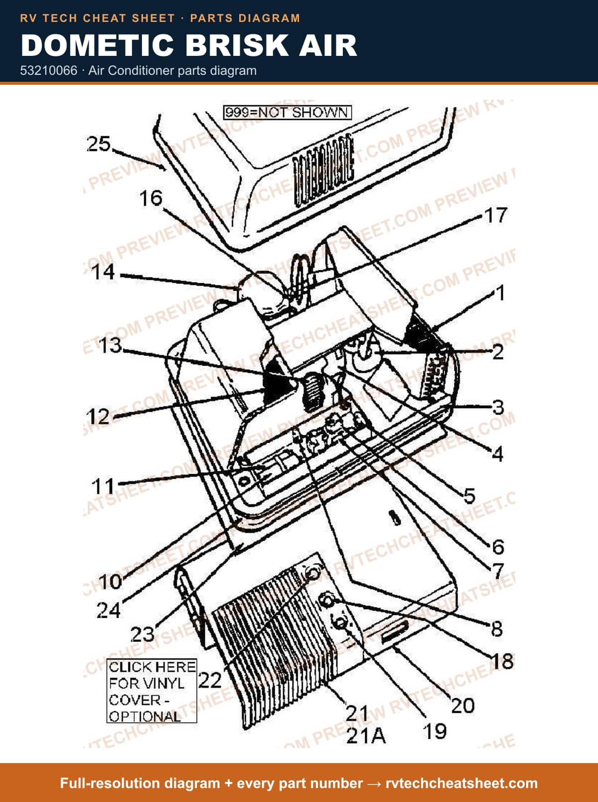 Dometic Brisk Air 53210066 — exploded parts diagram