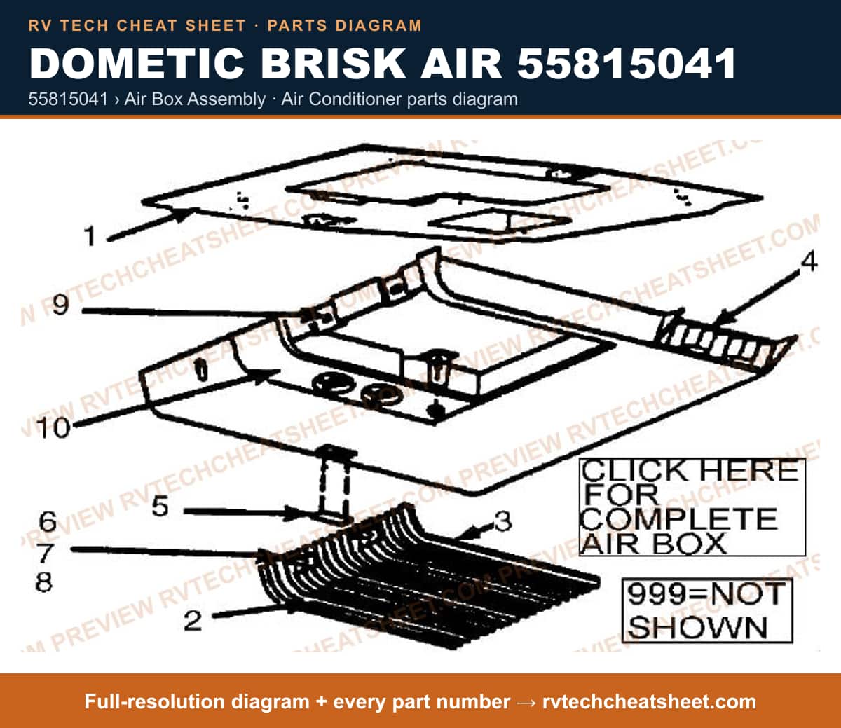 Dometic Brisk Air 55815041 55815041 › air box assembly — exploded parts diagram