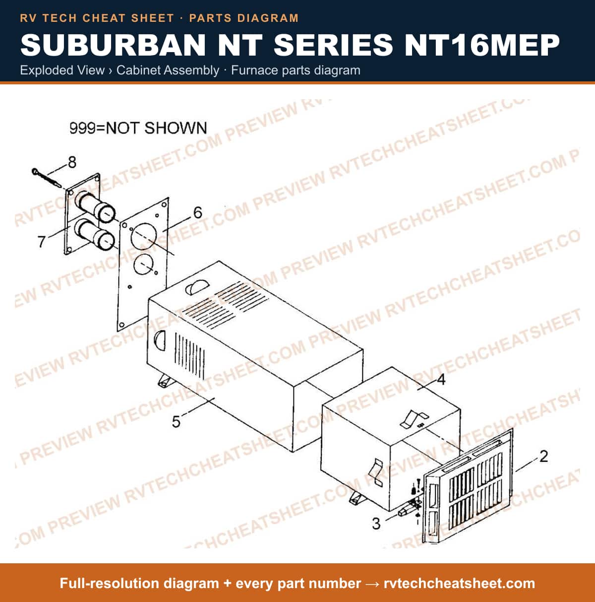 Suburban Nt Series NT16MEP exploded view › cabinet assembly — exploded parts diagram