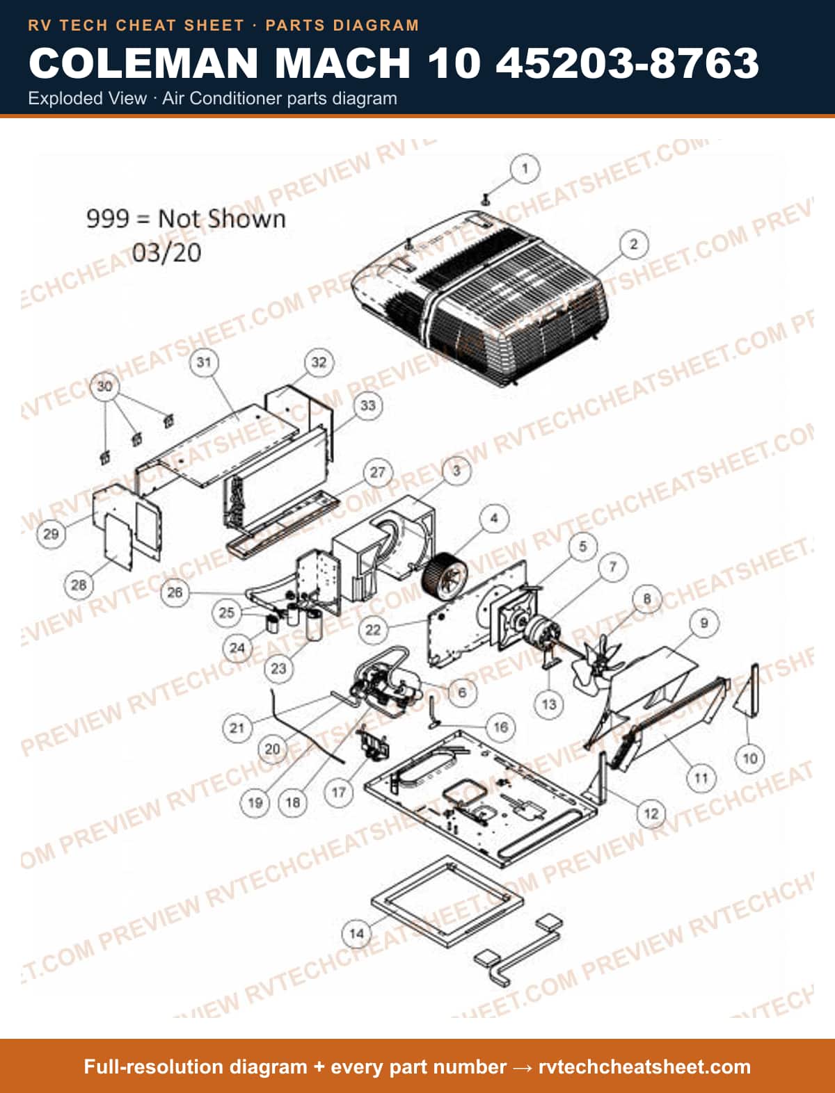 Coleman Mach 10 45203-8763 exploded view — exploded parts diagram