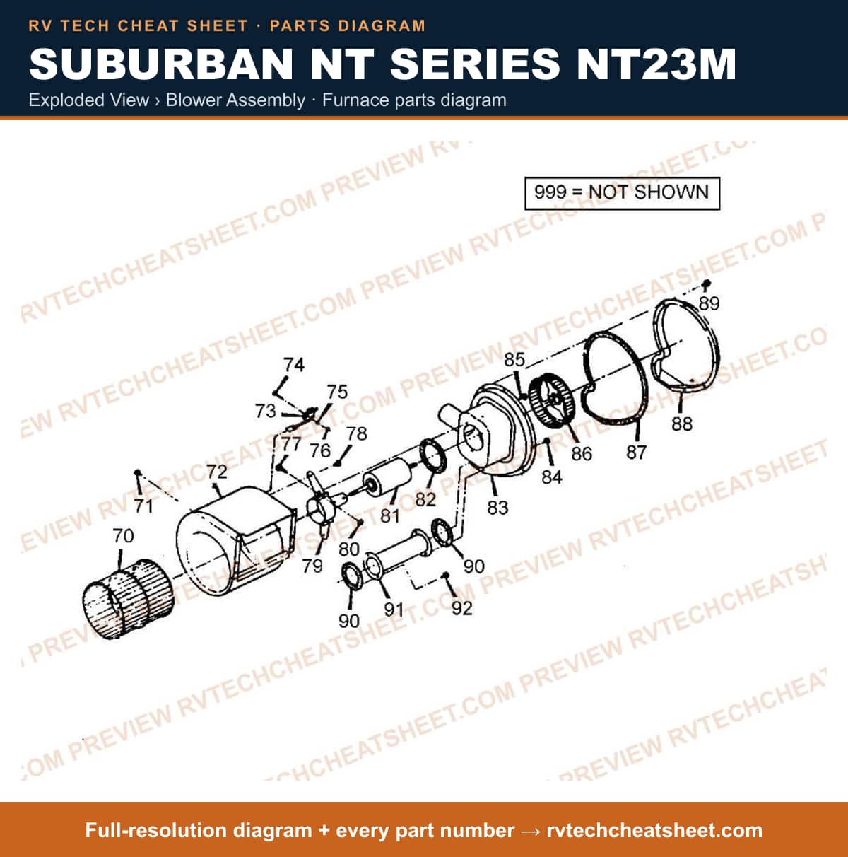 Suburban Nt Series NT23M exploded view › blower assembly — exploded parts diagram