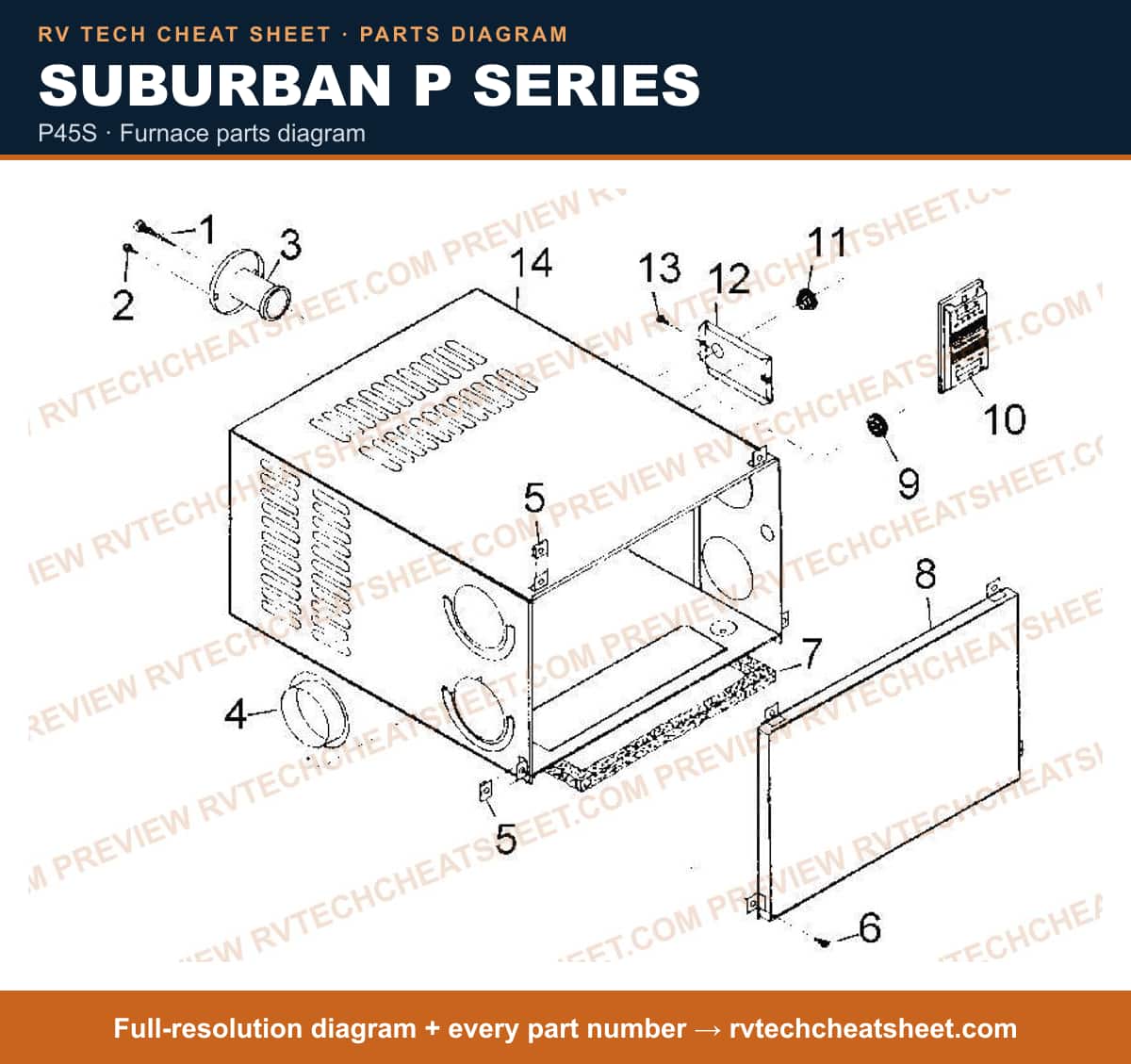 Suburban P Series p45s — exploded parts diagram 3 of 5