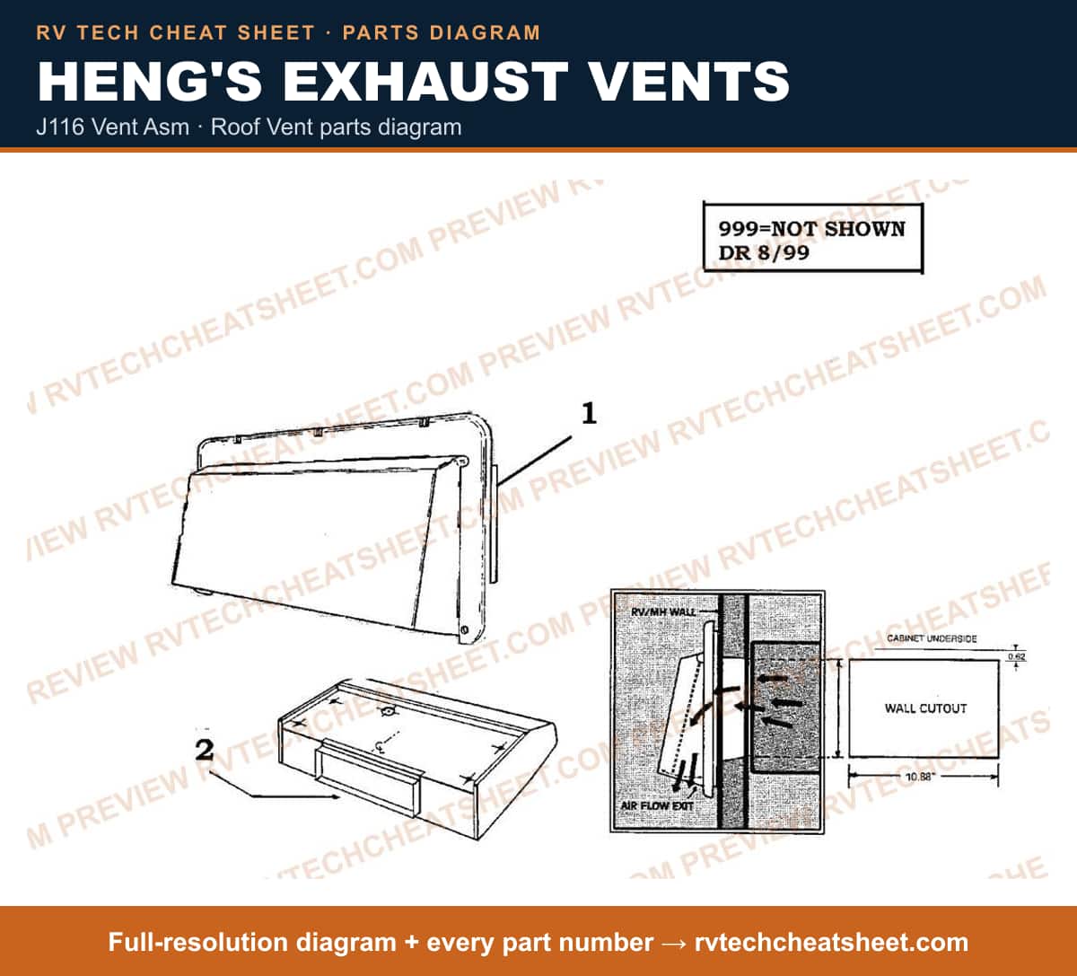 Heng's Exhaust Vents j116 vent asm — exploded parts diagram 2 of 3