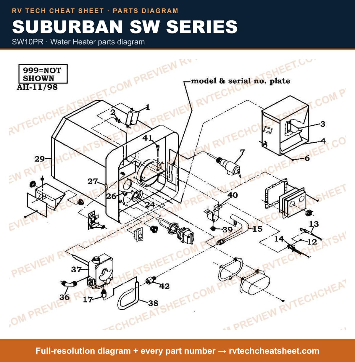 Suburban Sw Series sw10pr — exploded parts diagram 2 of 2