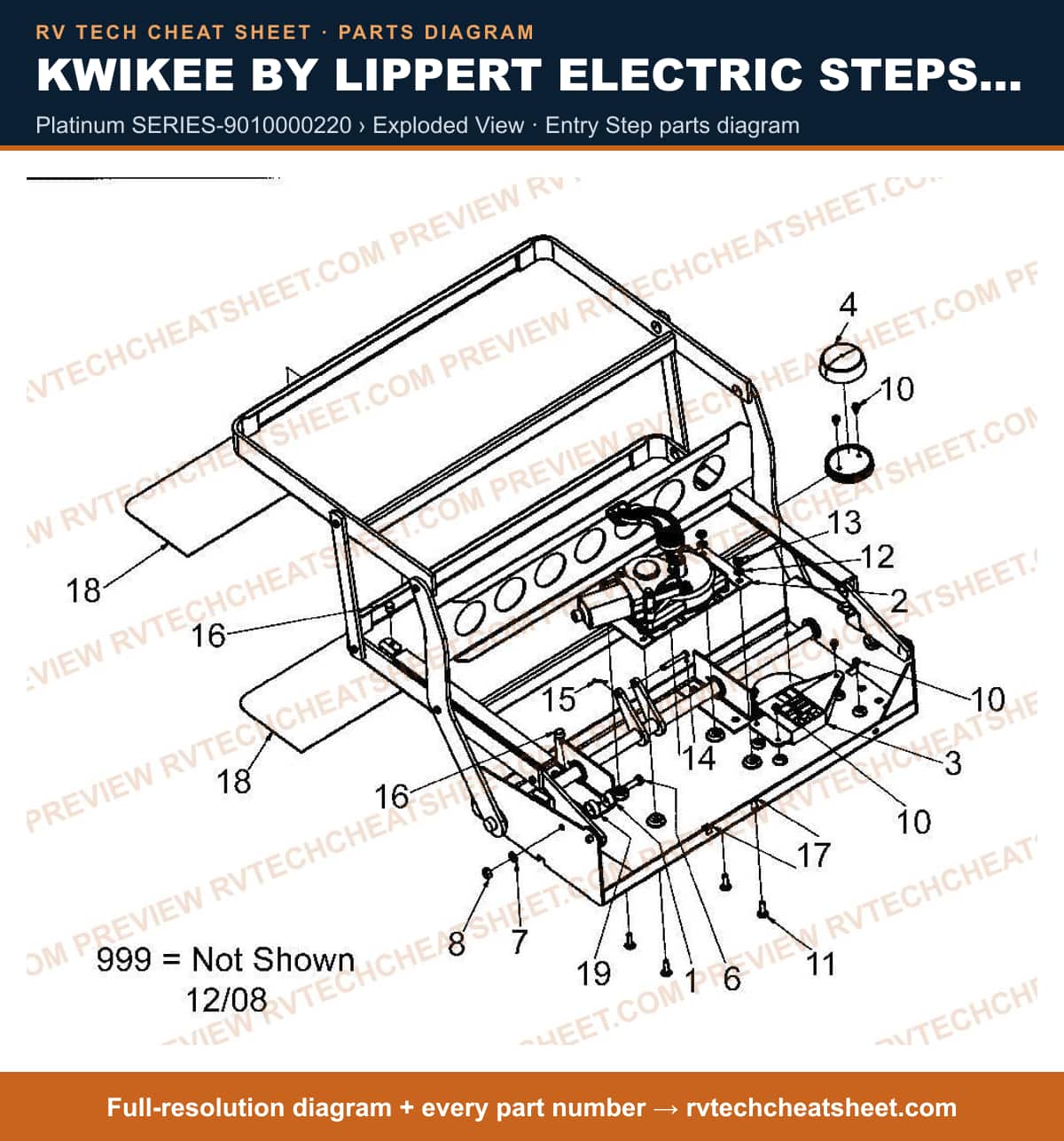 Kwikee by Lippert Electric Steps Double Step platinum series-9010000220 › exploded view — exploded parts diagram 3 of 3