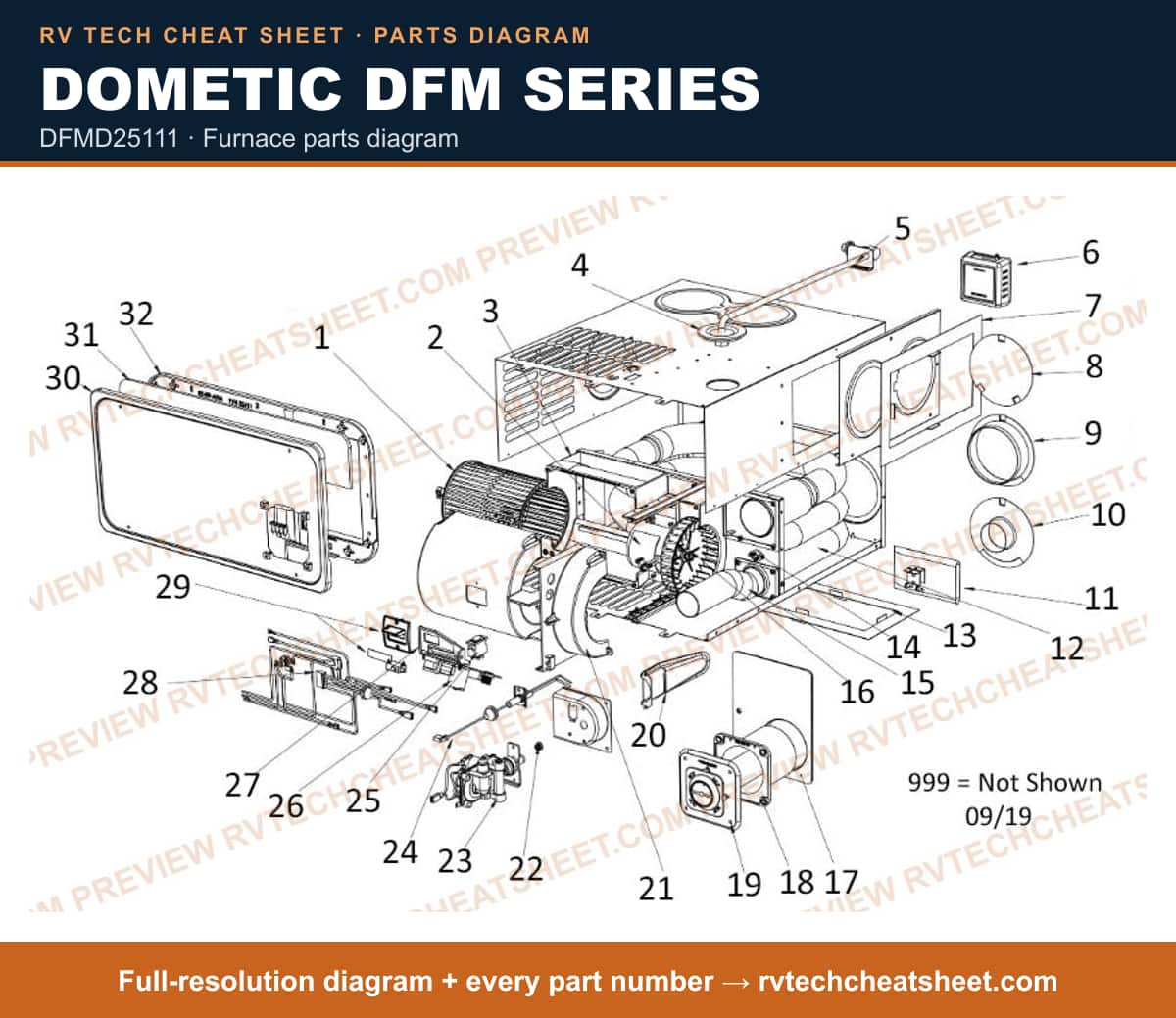 Dometic Dfm Series dfmd25111 — exploded parts diagram 2 of 2