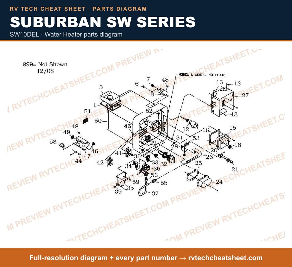 Suburban Sw Series sw10del — exploded parts diagram 2 of 2