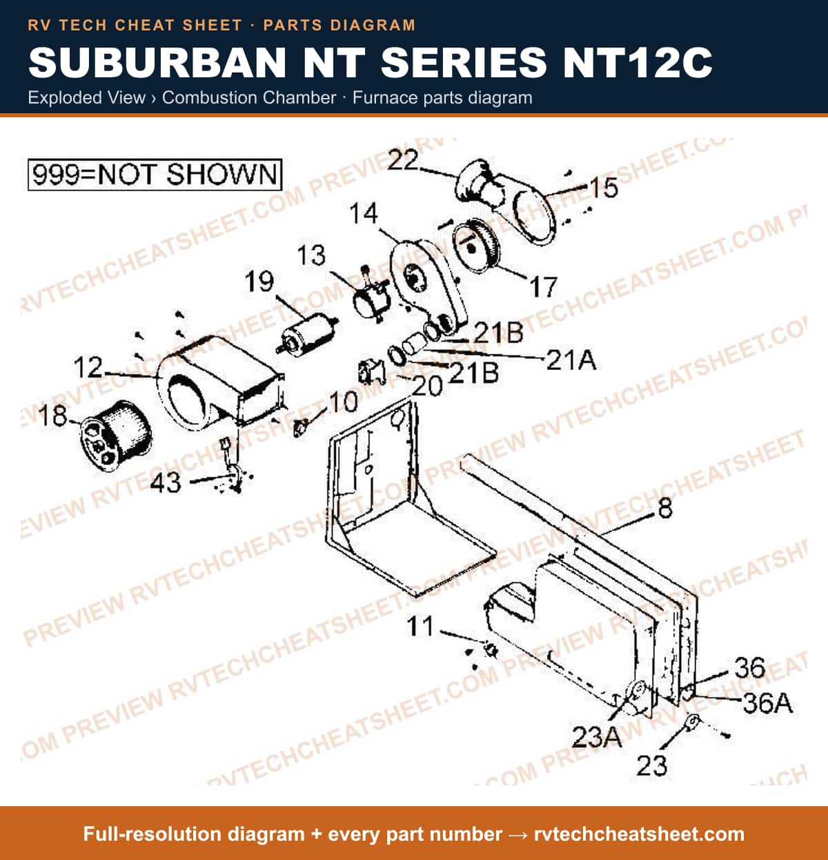 Suburban Nt Series NT12C exploded view › combustion chamber — exploded parts diagram 1 of 2