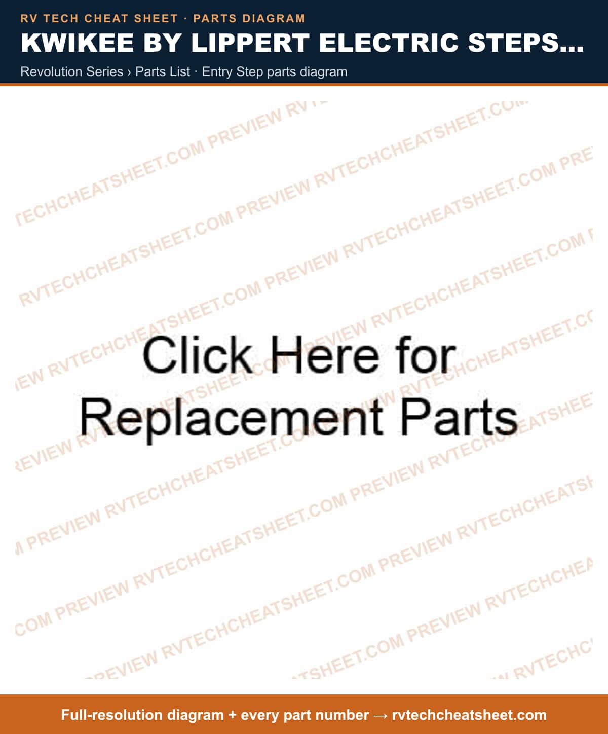 Kwikee by Lippert Electric Steps Single Step revolution series › parts list — parts list sheet 3 of 3