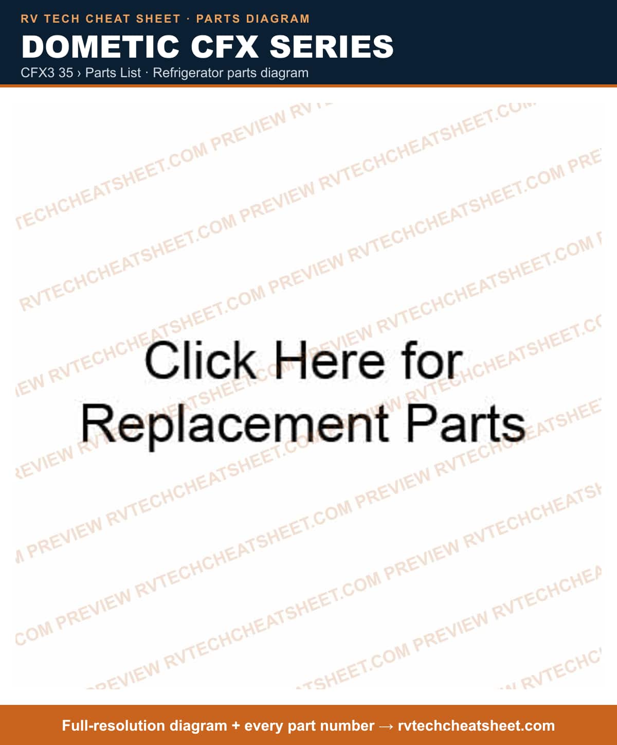 Dometic Cfx Series cfx3 35 › parts list — parts list sheet