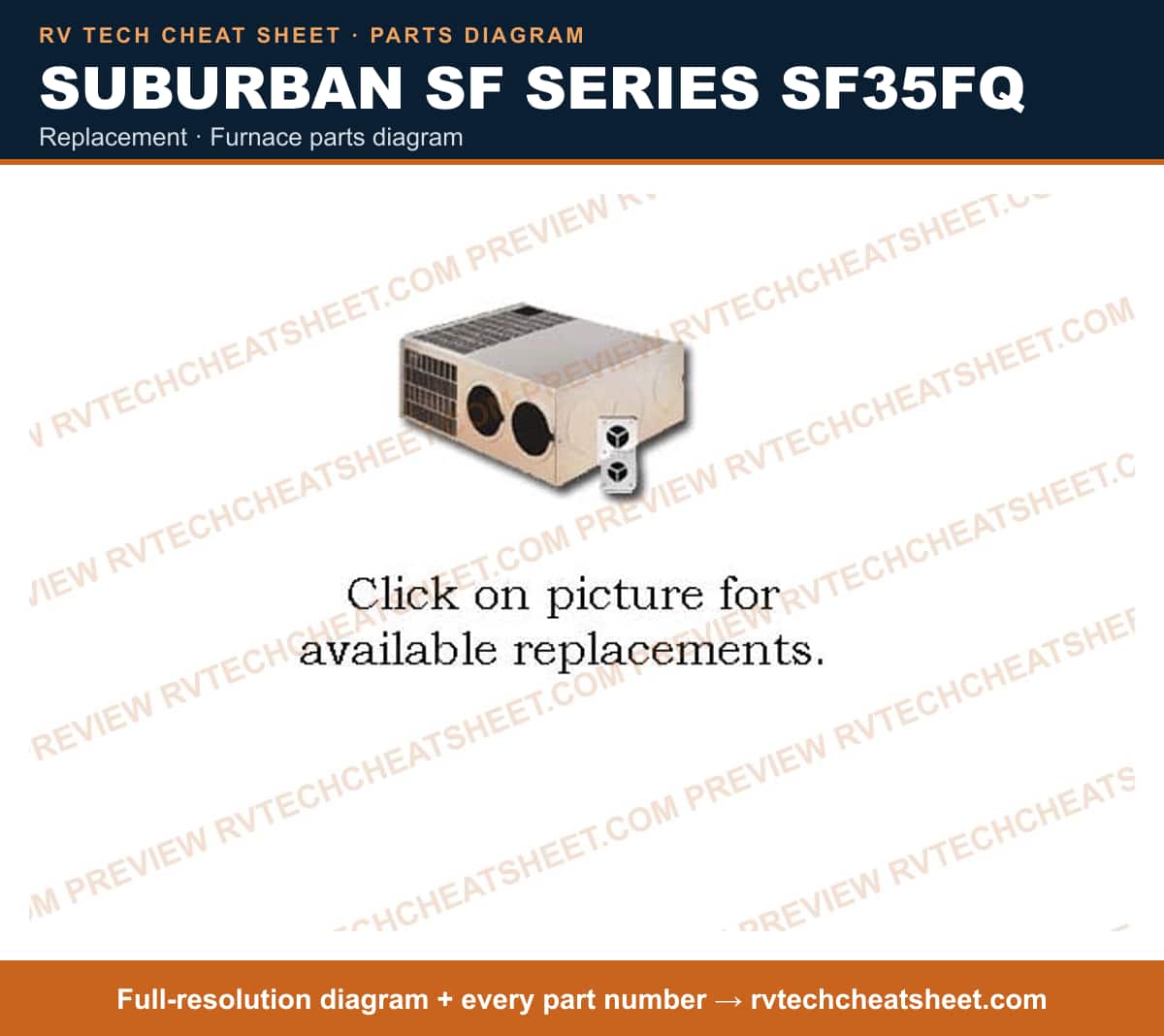 Suburban Sf Series SF35FQ replacement — exploded parts diagram 1 of 2
