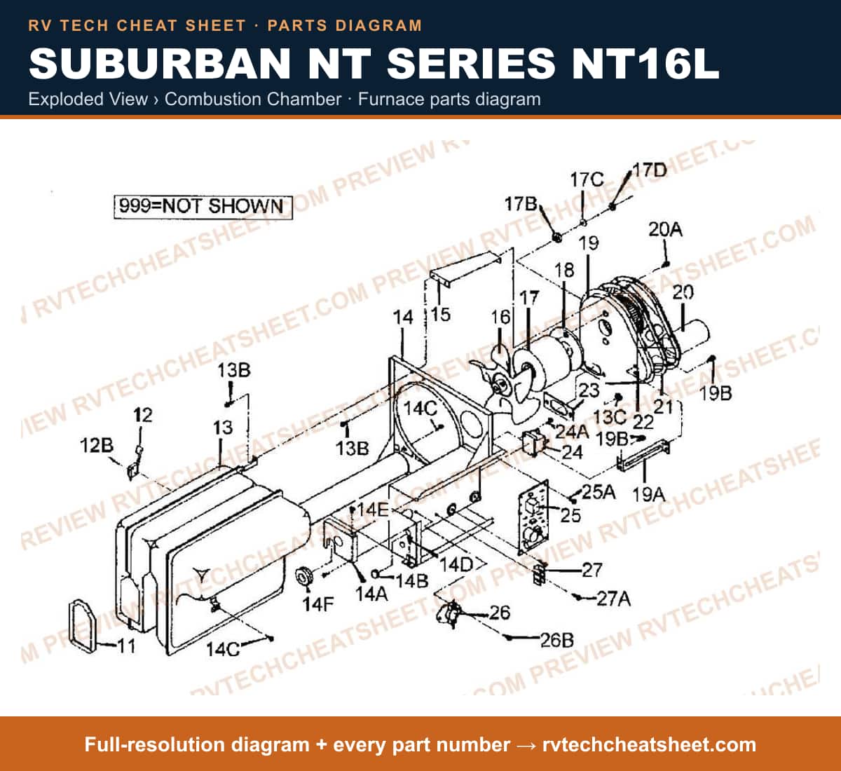 Suburban Nt Series NT16L exploded view › combustion chamber — exploded parts diagram