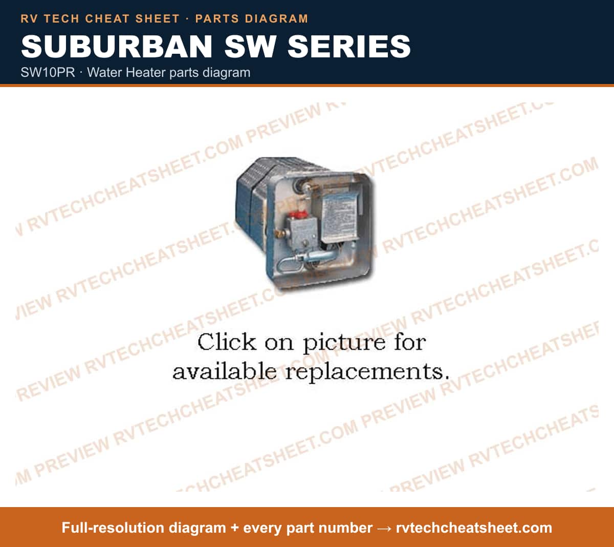 Suburban Sw Series sw10pr — exploded parts diagram 1 of 2